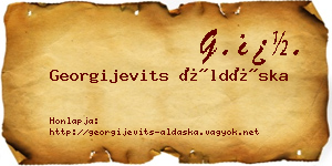 Georgijevits Áldáska névjegykártya